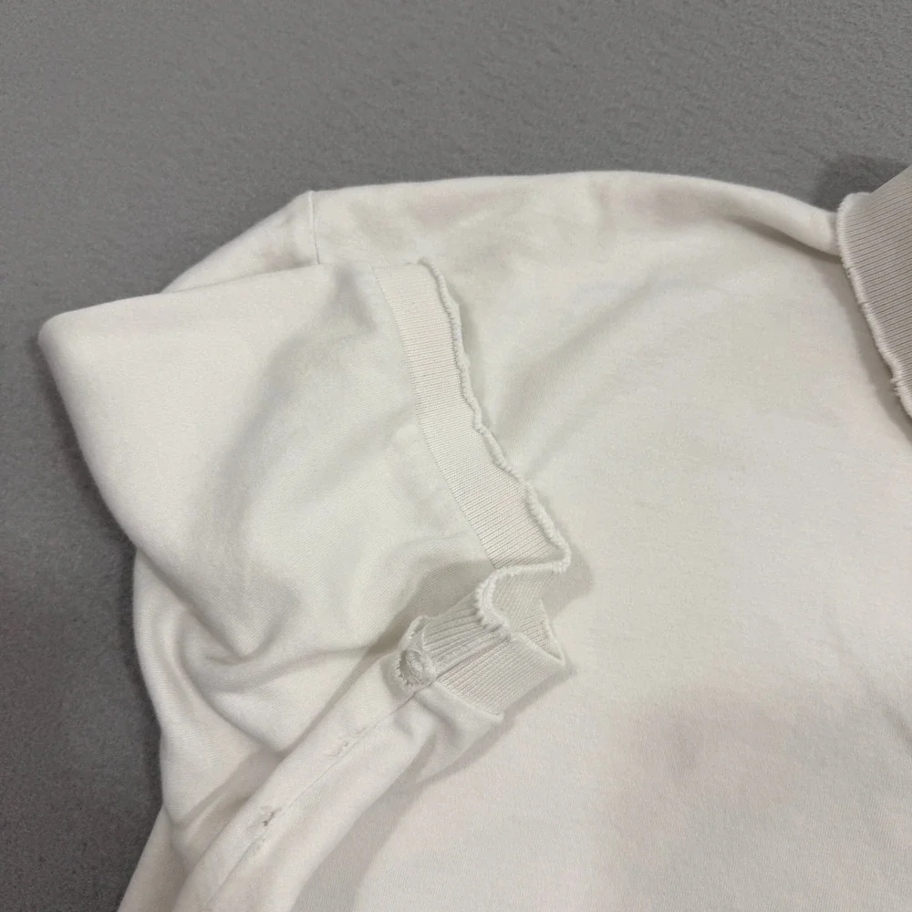 Vintage Polo Ralph Lauren Polo XL White Polo Shirt Distressed Grunge Preppy 90s